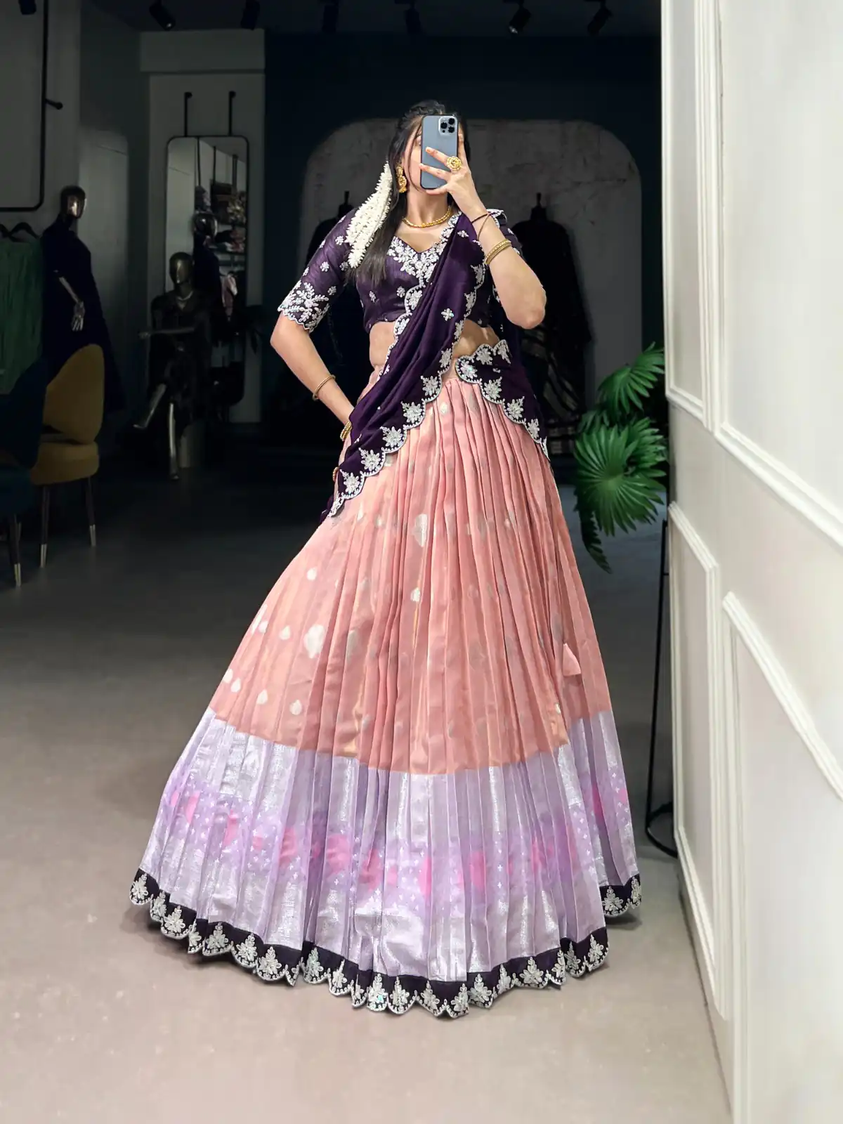 LNB 2024 Peach Color Zari Kota Weaving Work Sequins Thread Embroidery Lehenga Choli Festive Party Wedding, Events etc. Delivery 4-6 Working Days @2999/- | Lehenga, Bollywood Lehenga, Creative Lehenga, Designer Lehenga, Embroidered Lehenga, Party Wear Lehenga