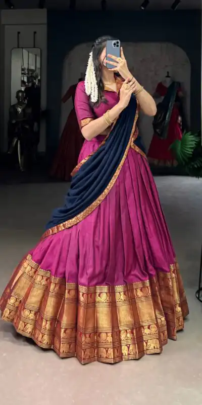 LNB 2040 Pink Color Narayan Pet Zari Weaving Lehenga Choli Choli Festive Party Wedding, Events etc. Delivery 4-6 Working Days @1899/- | Lehenga, Bollywood Lehenga, Creative Lehenga, Designer Lehenga, Embroidered Lehenga, Party Wear Lehenga
