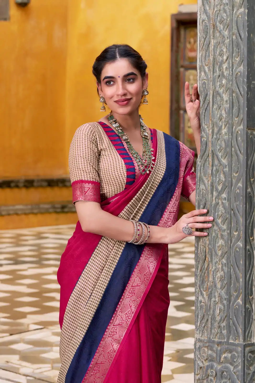 YNF 7049 Pink Color Poly Cotton Printed With Zari Weaving Work Saree Casual, Wedding, Festive, Events . Expected Delivery  4-6 Working Days @1699/- only                                                                                | Designer Sarees, Embroidered Sarees, Sarees, Bollywood Sarees, Creative Sarees, Ethnic Saree, Modern Digital sarees, Party Wear Sarees