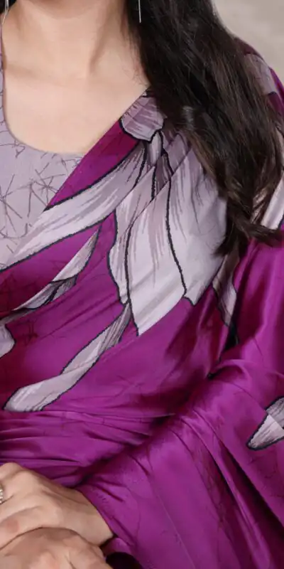 YNF 7054 Pink Color Satin Silk Floral Printed Saree Casual, Wedding, Festive, Events . Expected Delivery  4-6 Working Days @1549/- only                                                                                | Designer Sarees, Embroidered Sarees, Sarees, Bollywood Sarees, Creative Sarees, Ethnic Saree, Modern Digital sarees, Party Wear Sarees