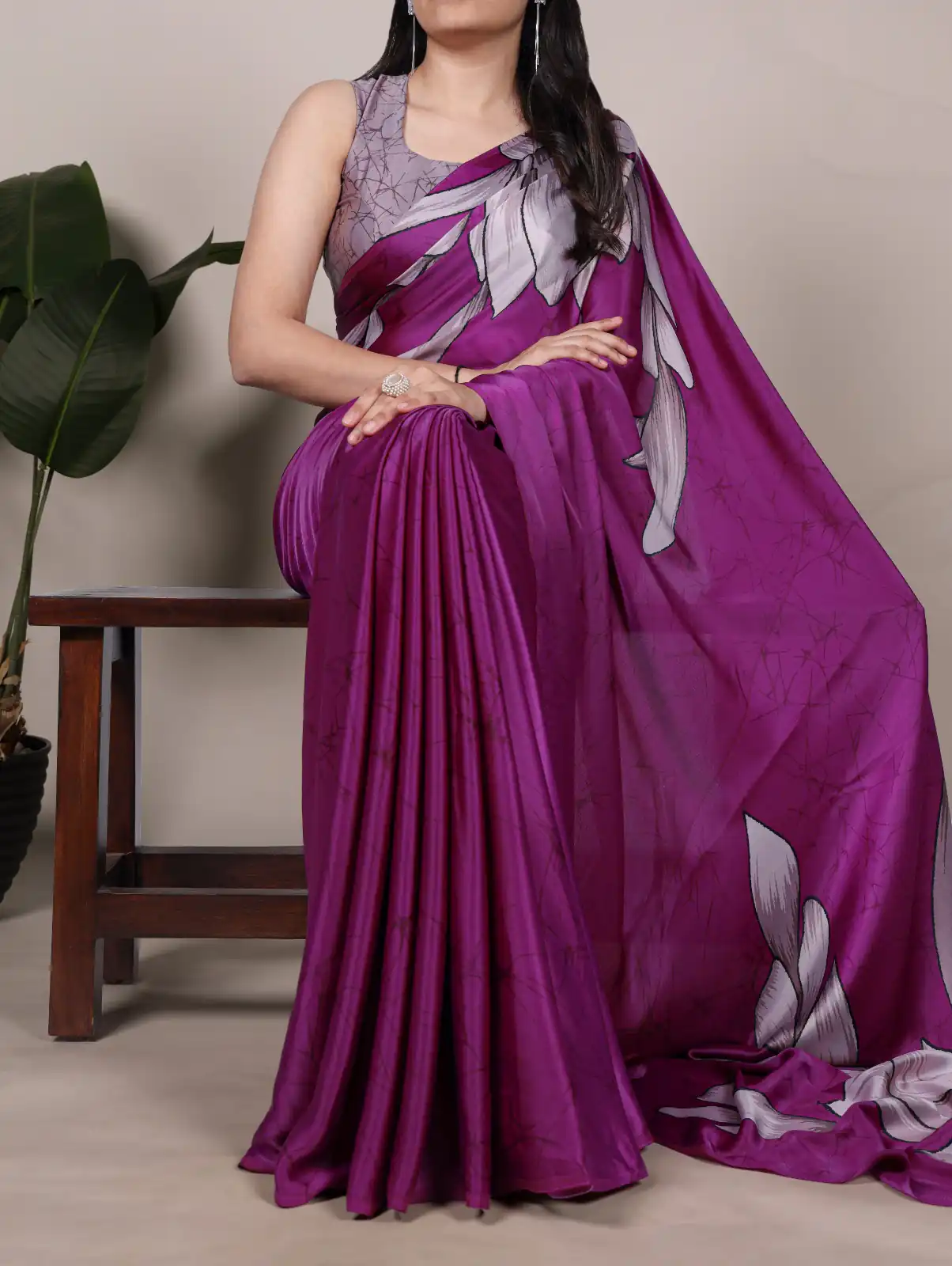 YNF 7054 Pink Color Satin Silk Floral Printed Saree Casual, Wedding, Festive, Events . Expected Delivery  4-6 Working Days @1549/- only                                                                                | Designer Sarees, Embroidered Sarees, Sarees, Bollywood Sarees, Creative Sarees, Ethnic Saree, Modern Digital sarees, Party Wear Sarees