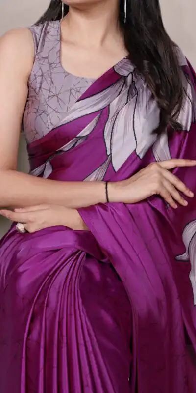 YNF 7054 Pink Color Satin Silk Floral Printed Saree Casual, Wedding, Festive, Events . Expected Delivery  4-6 Working Days @1549/- only                                                                                | Designer Sarees, Embroidered Sarees, Sarees, Bollywood Sarees, Creative Sarees, Ethnic Saree, Modern Digital sarees, Party Wear Sarees