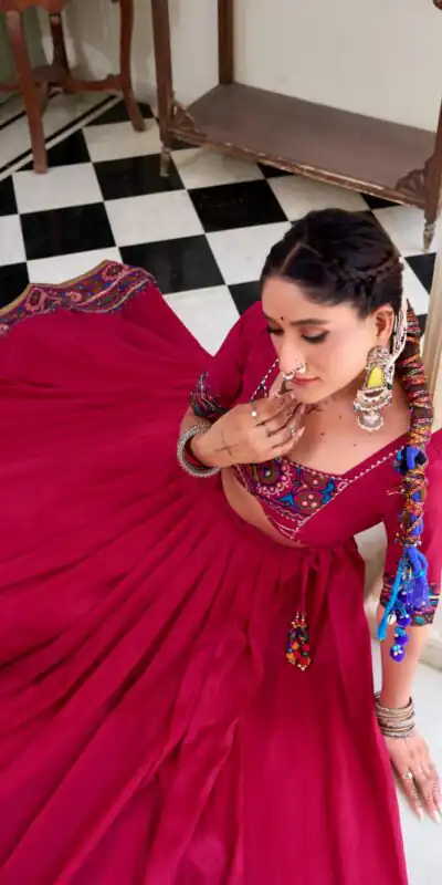 LNB 1243 Pink Color Tasar Silk Gamthi Print Embossed Gotta Patti Lace Lehenga Choli Festive Party Wedding, Events etc. Delivery 4-6 Working Days @2999/- | Lehenga, Bollywood Lehenga, Creative Lehenga, Designer Lehenga, Embroidered Lehenga, Party Wear Lehenga