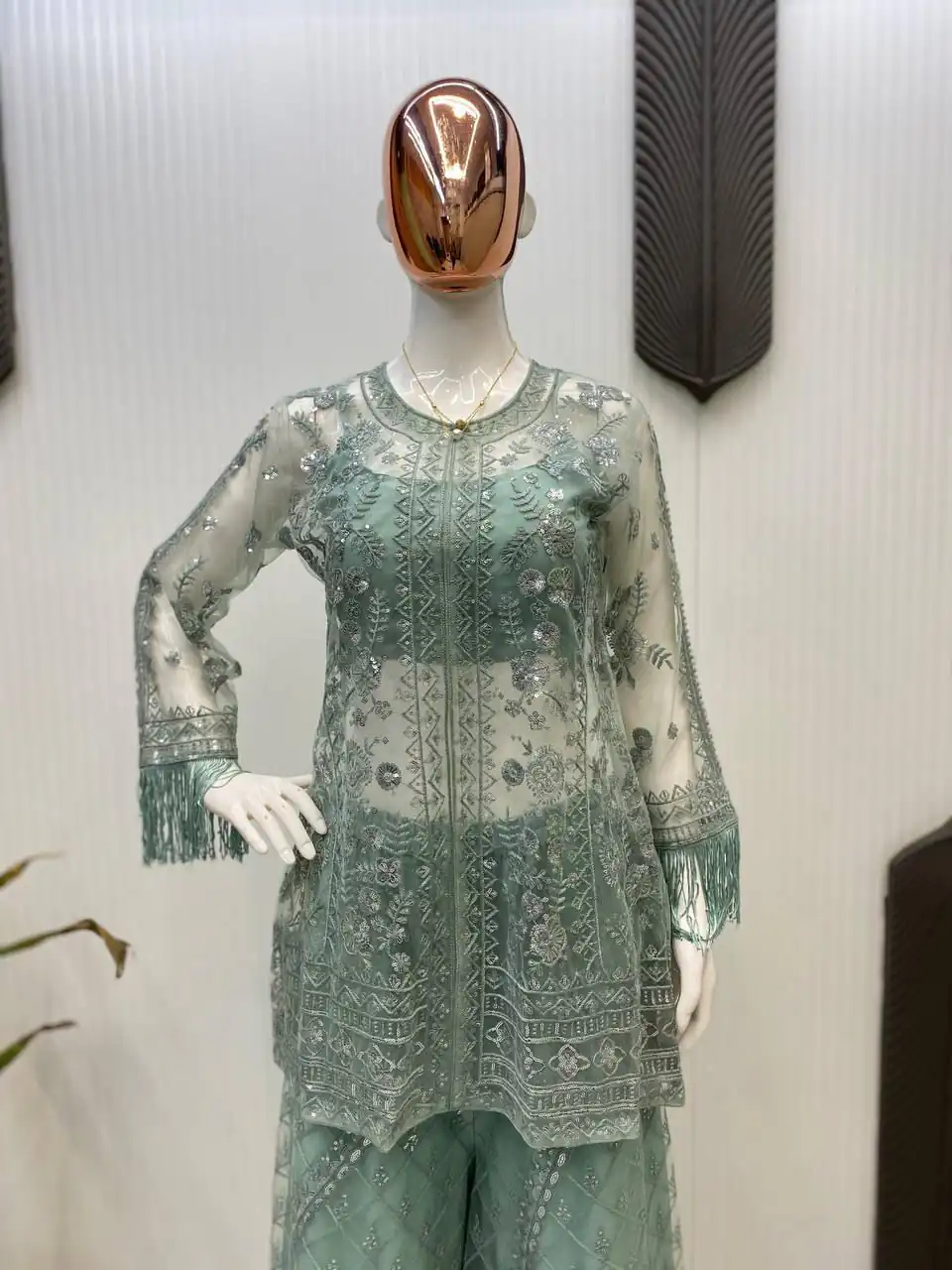 LG 1943 Pista Color Butterfly Net Sequence Embroidery Work Salwar Suit Casual, Wedding, Festive, Events . Expected Delivery  4-6 Working Days @1999/- only      | Casual Suits, Jump Suits, Salwar suit, Creative suits, Designer Suits, Palazzo Suits, Party Wear Suits, Patiala Suits, Straight Suits
