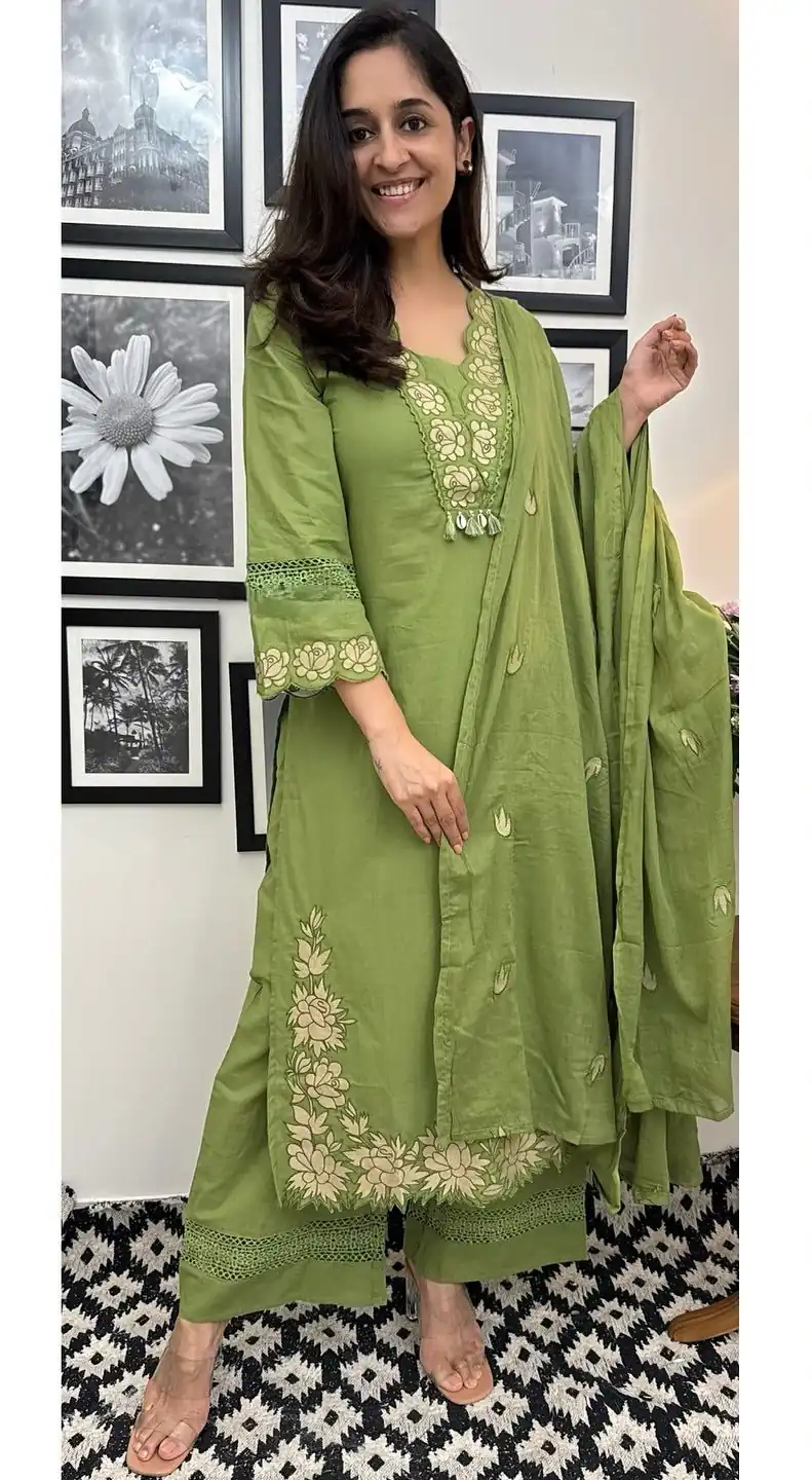 BE 385 Pista Color Rayon Slub Cotton Embroidery Wor Salwar Suit Casual, Wedding, Festive, Events . Expected Delivery  4-6 Working Days @1899/- only      | Casual Suits, Jump Suits, Salwar suit, Creative suits, Designer Suits, Palazzo Suits, Party Wear Suits, Patiala Suits, Straight Suits