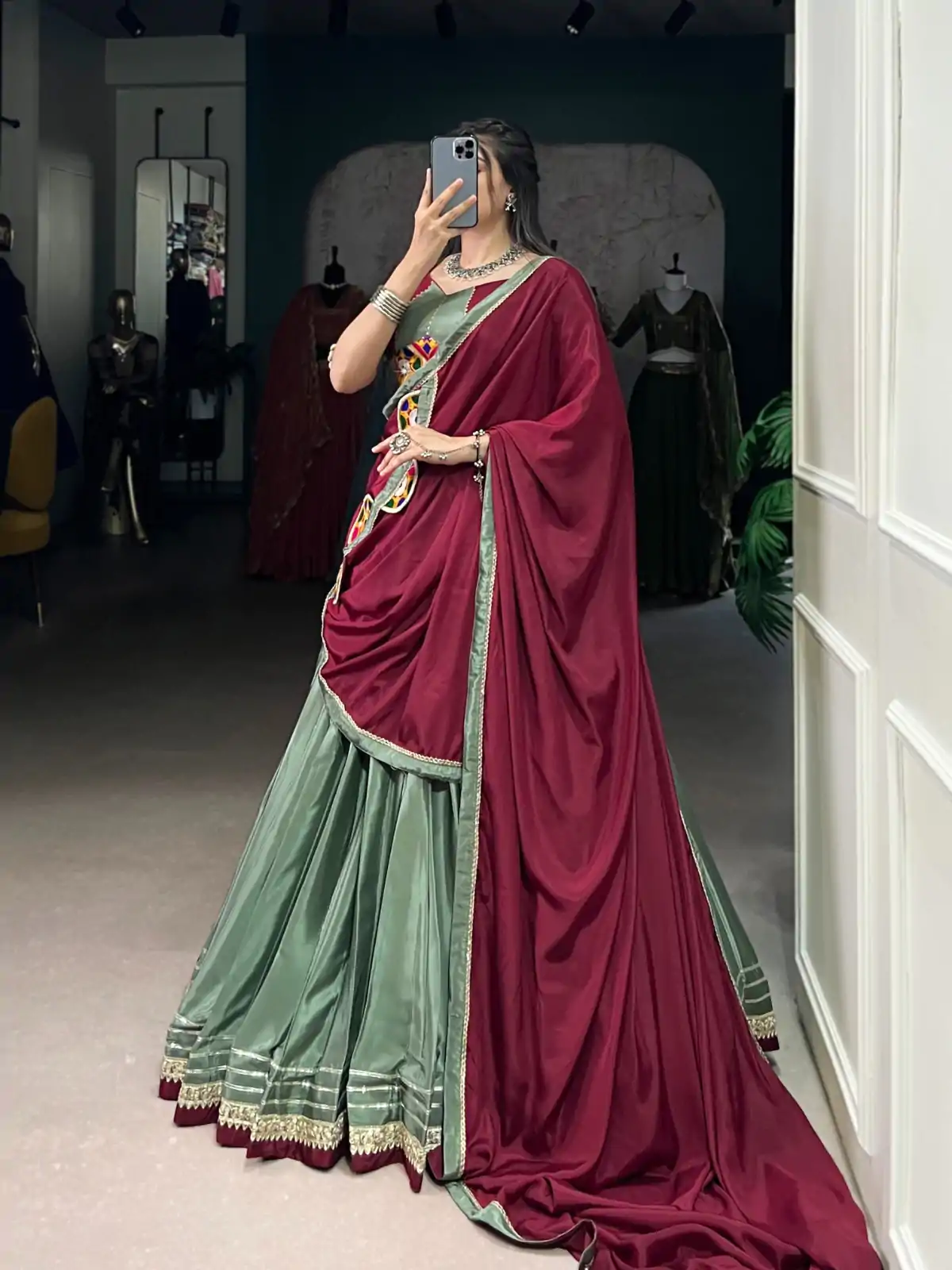 LNB 1656 Pista Color Silk Crepe Sequins Thread Embroidery Gotta Lehenga Choli Festive Party Wedding, Events etc. Delivery 4-6 Working Days @3399/- | Lehenga, Bollywood Lehenga, Creative Lehenga, Designer Lehenga, Embroidered Lehenga, Party Wear Lehenga