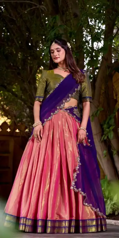 LNB 2009 Purple Color Kanchipuram Weaving With Zari Weaving Work Lehenga Choli Wedding, Party, Festive, Events Etc. Delivery 4-6 Working Days Rs 1999 | Lehenga, Bollywood Lehenga, Creative Lehenga, Designer Lehenga, Embroidered Lehenga, Party Wear Lehenga