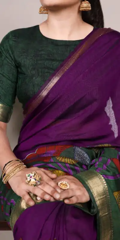 YNF 7036 Purple Color Polyester Chanderi Printed Zari Weaving Work Saree Casual, Wedding, Festive, Events . Expected Delivery  4-6 Working Days @1499/- only                                                                                | Designer Sarees, Embroidered Sarees, Sarees, Bollywood Sarees, Creative Sarees, Ethnic Saree, Modern Digital sarees, Party Wear Sarees