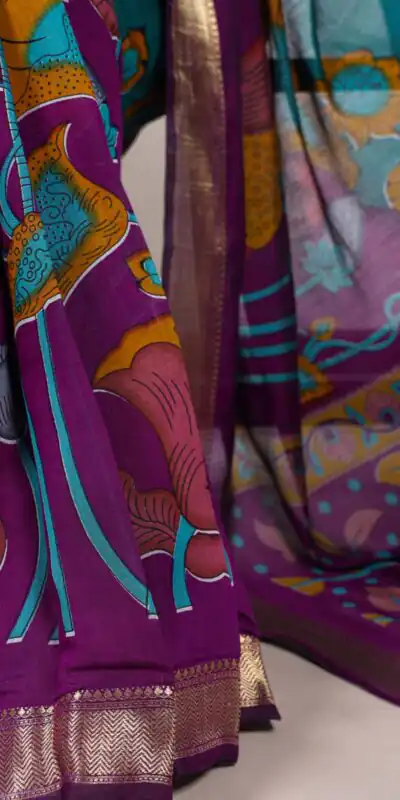 YNF 7036 Purple Color Polyester Chanderi Printed Zari Weaving Work Saree Casual, Wedding, Festive, Events . Expected Delivery  4-6 Working Days @1499/- only                                                                                | Designer Sarees, Embroidered Sarees, Sarees, Bollywood Sarees, Creative Sarees, Ethnic Saree, Modern Digital sarees, Party Wear Sarees