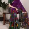YNF 7036 Purple Color Polyester Chanderi Printed Zari Weaving Work Saree Casual, Wedding, Festive, Events . Expected Delivery  4-6 Working Days @1499/- only                                                                                | Designer Sarees, Embroidered Sarees, Sarees, Bollywood Sarees, Creative Sarees, Ethnic Saree, Modern Digital sarees, Party Wear Sarees