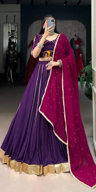LNB 1655 Purple Color Pure Rayon Embossed Design Gotta Patti Lace Lehenga Choli Wedding, Party, Festive, Events Etc. Delivery 4-6 Working Days Rs 2799 | Lehenga, Bollywood Lehenga, Creative Lehenga, Designer Lehenga, Embroidered Lehenga, Party Wear Lehenga