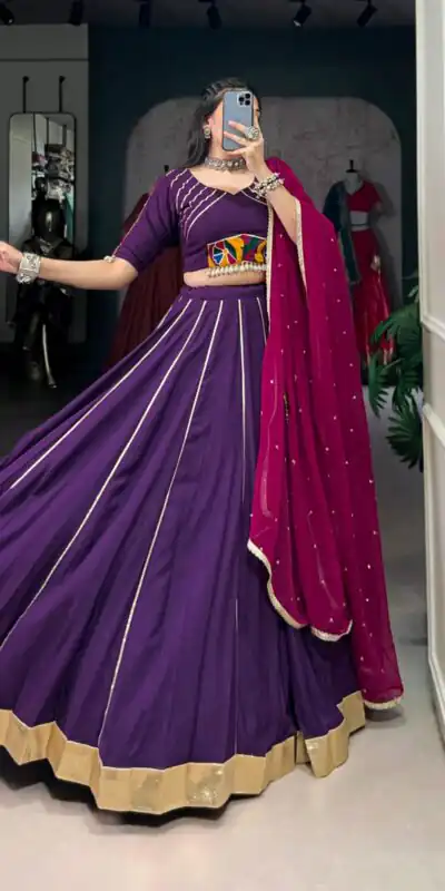 LNB 1655 Purple Color Pure Rayon Embossed Design Gotta Patti Lace Lehenga Choli Wedding, Party, Festive, Events Etc. Delivery 4-6 Working Days Rs 2799 | Lehenga, Bollywood Lehenga, Creative Lehenga, Designer Lehenga, Embroidered Lehenga, Party Wear Lehenga