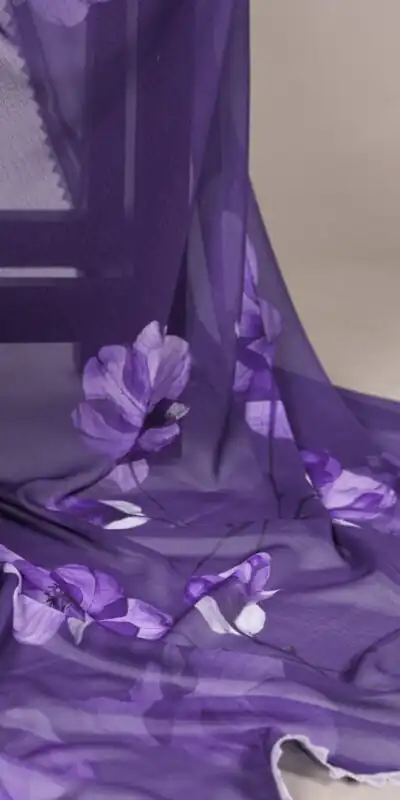 YNF 7038 Purple Color Weightless Marbal Floral Printed Lace Border Saree Casual, Wedding, Festive, Events . Expected Delivery  4-6 Working Days @1549/- only                                                                                | Designer Sarees, Embroidered Sarees, Sarees, Bollywood Sarees, Creative Sarees, Ethnic Saree, Modern Digital sarees, Party Wear Sarees