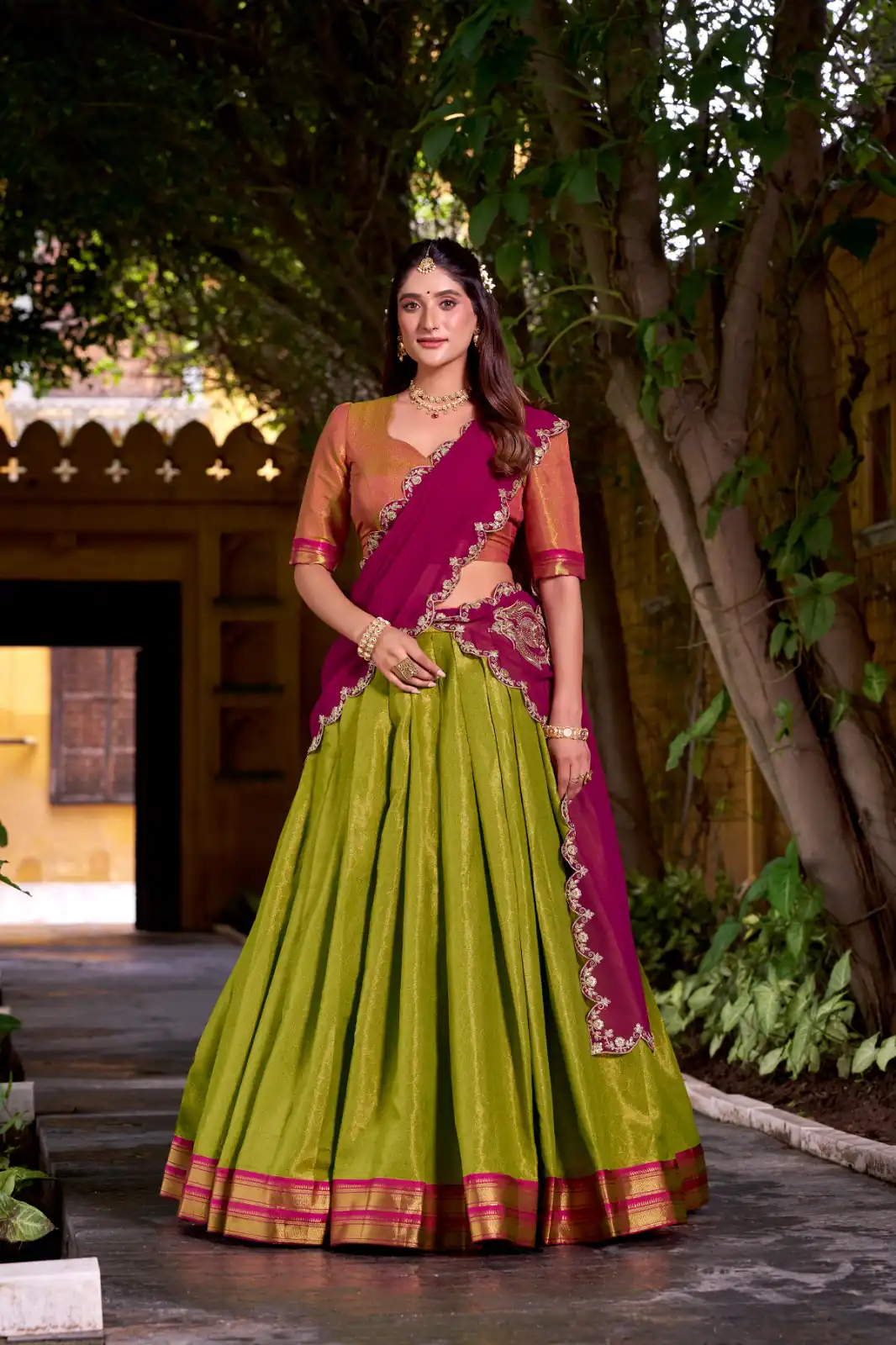 LNB 2009 Rani pink Color Kanchipuram Weaving With Zari Weaving Work Lehenga Choli Wedding, Party, Festive, Events Etc. Delivery 4-6 Working Days Rs 1999 | Lehenga, Bollywood Lehenga, Creative Lehenga, Designer Lehenga, Embroidered Lehenga, Party Wear Lehenga