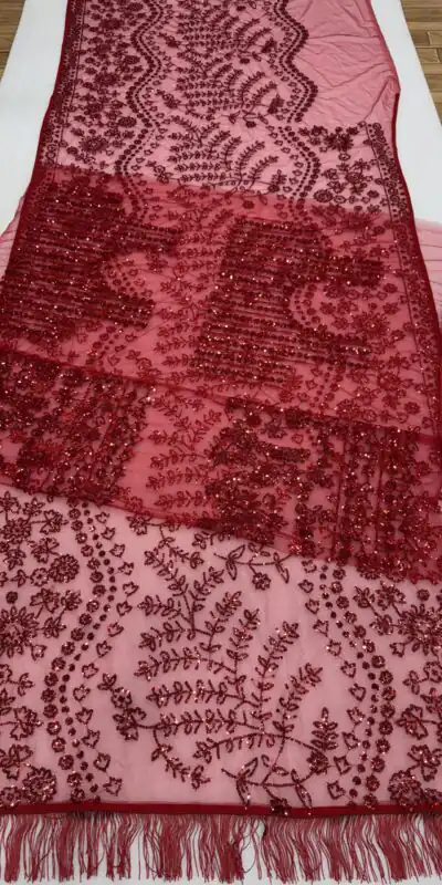 DF 3461 Red Color Butterfly Net 5mm Sequins Embroidery work Saree Saree Casual, Wedding, Festive, Events . Expected Delivery  4-6 Working Days @1799/- only                                                                                | Designer Sarees, Embroidered Sarees, Sarees, Bollywood Sarees, Creative Sarees, Ethnic Saree, Modern Digital sarees, Party Wear Sarees