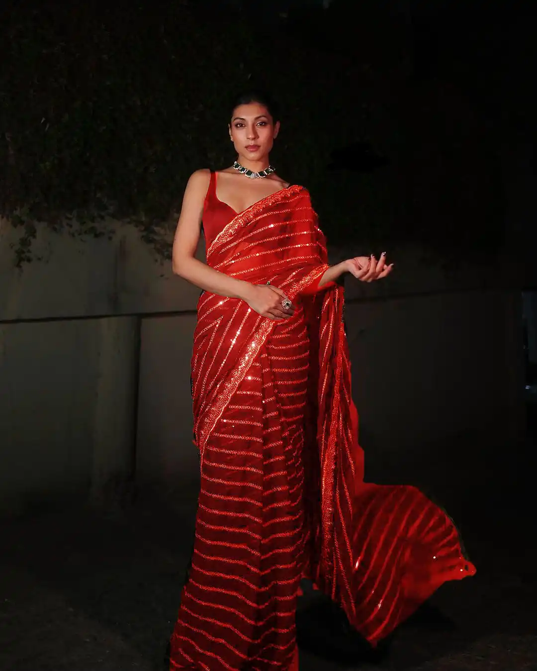 DF 3393 Red Color Georgette 5MM Sequins Embroidery Work Saree Casual, Wedding, Festive, Events . Expected Delivery  4-6 Working Days @1799/- only                                                 | Designer Sarees, Embroidered Sarees, Sarees, Bollywood Sarees, Creative Sarees, Ethnic Saree, Modern Digital sarees, Party Wear Sarees