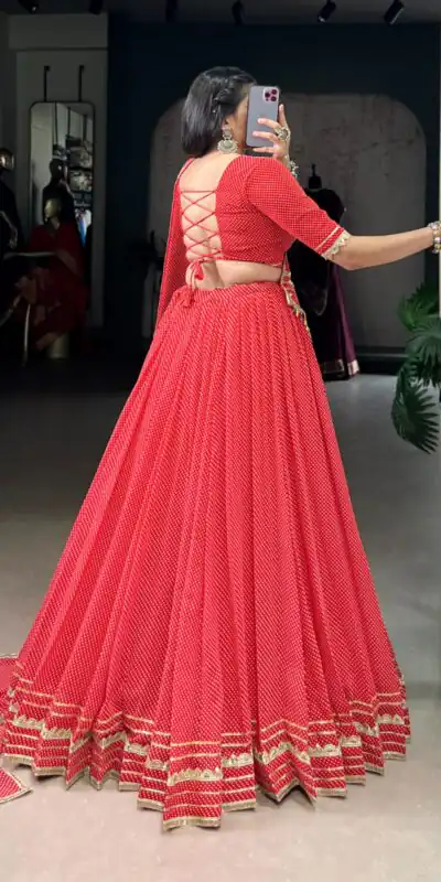 LNB 1728 Red Color Georgette Printed Lace Work Lehenga Choli . Exclusive Offer ₹2499. Delivery 4-6 Working Days. Shop now. | Lehenga, Bollywood Lehenga, Creative Lehenga, Designer Lehenga, Embroidered Lehenga, Party Wear Lehenga