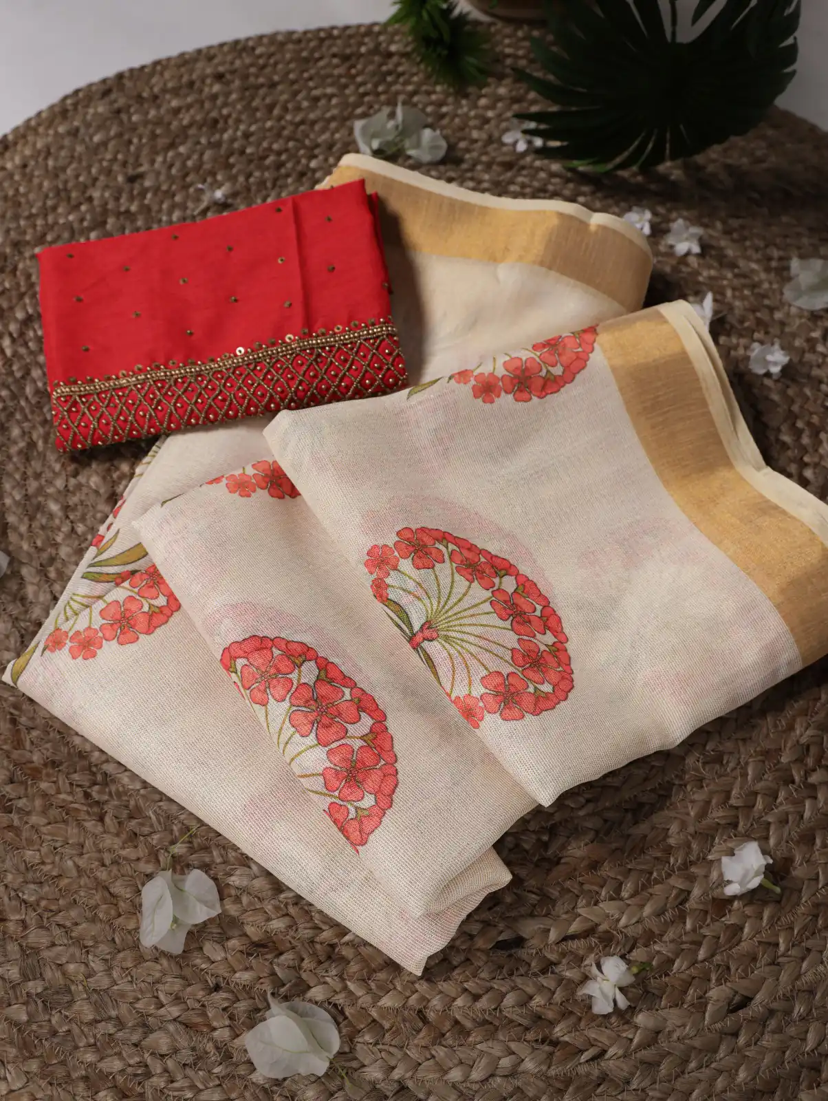 YNF 7205 Red Color Onam Printed With Banglory Blouse Saree Casual, Wedding, Festive, Events . Expected Delivery  4-6 Working Days @1749/- only                                                                                | Designer Sarees, Embroidered Sarees, Sarees, Bollywood Sarees, Creative Sarees, Ethnic Saree, Modern Digital sarees, Party Wear Sarees