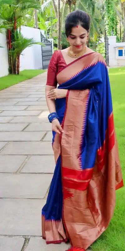 KP 3053 Royal Blue Soft Lichi Silk With Lace Jacquard Border Saree Work. Grab it for ₹1449. Delivery 4-6 Working Days. Shop now. | Designer Sarees, Embroidered Sarees, Sarees, Bollywood Sarees, Creative Sarees, Ethnic Saree, Modern Digital sarees, Party Wear Sarees