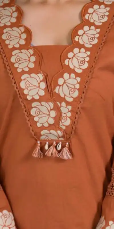 BE 385 Rust Color Rayon Slub Cotton Embroidery Wor Salwar Suit Casual, Wedding, Festive, Events . Expected Delivery  4-6 Working Days @1899/- only      | Casual Suits, Jump Suits, Salwar suit, Creative suits, Designer Suits, Palazzo Suits, Party Wear Suits, Patiala Suits, Straight Suits