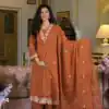 BE 385 Rust Color Rayon Slub Cotton Embroidery Wor Salwar Suit Casual, Wedding, Festive, Events . Expected Delivery  4-6 Working Days @1899/- only      | Casual Suits, Jump Suits, Salwar suit, Creative suits, Designer Suits, Palazzo Suits, Party Wear Suits, Patiala Suits, Straight Suits