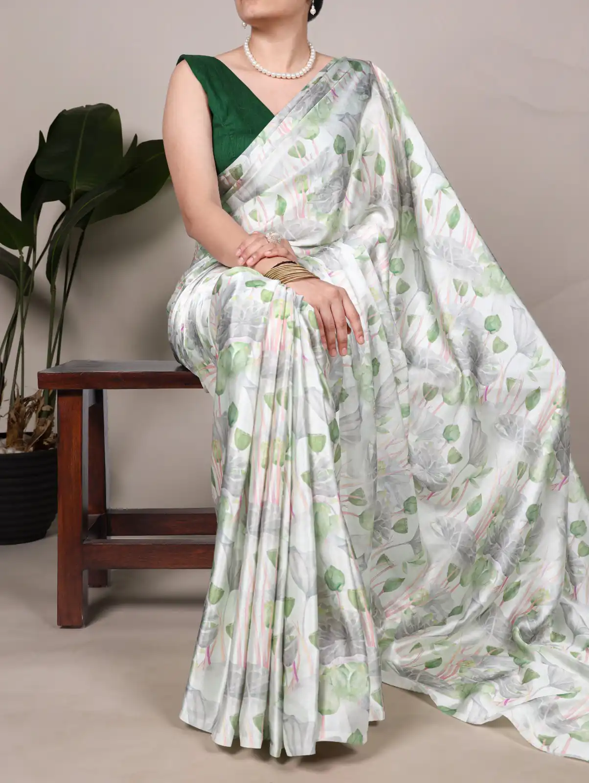 YNF 7054 Sea Green Color Satin Silk Floral Printed Saree Casual, Wedding, Festive, Events . Expected Delivery  4-6 Working Days @1549/- only                                                                                | Designer Sarees, Embroidered Sarees, Sarees, Bollywood Sarees, Creative Sarees, Ethnic Saree, Modern Digital sarees, Party Wear Sarees