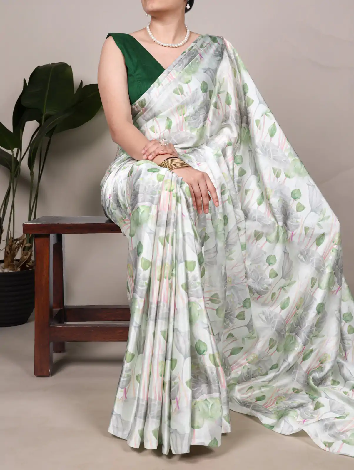 YNF 7054 Sea Green Color Satin Silk Floral Printed Saree Casual, Wedding, Festive, Events . Expected Delivery  4-6 Working Days @1549/- only                                                                                | Designer Sarees, Embroidered Sarees, Sarees, Bollywood Sarees, Creative Sarees, Ethnic Saree, Modern Digital sarees, Party Wear Sarees