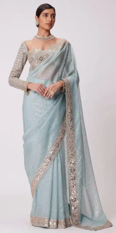 DF 3431 Sky Blue Color Faux Georgette Heavy 5mm Sequence Work Saree Casual, Wedding, Festive, Events . Expected Delivery  4-6 Working Days @1759/- only                                                                                | Designer Sarees, Embroidered Sarees, Sarees, Bollywood Sarees, Creative Sarees, Ethnic Saree, Modern Digital sarees, Party Wear Sarees