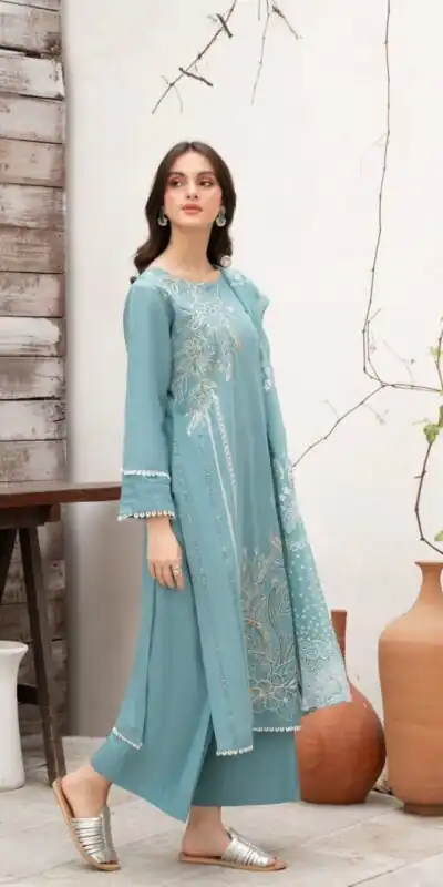 LG 1987 Sky Blue Color Roman Silk Sequence Embroidery Work Salwar Suit Casual, Wedding, Festive, Events . Expected Delivery  4-6 Working Days @1949/- only      | Casual Suits, Jump Suits, Salwar suit, Creative suits, Designer Suits, Palazzo Suits, Party Wear Suits, Patiala Suits, Straight Suits