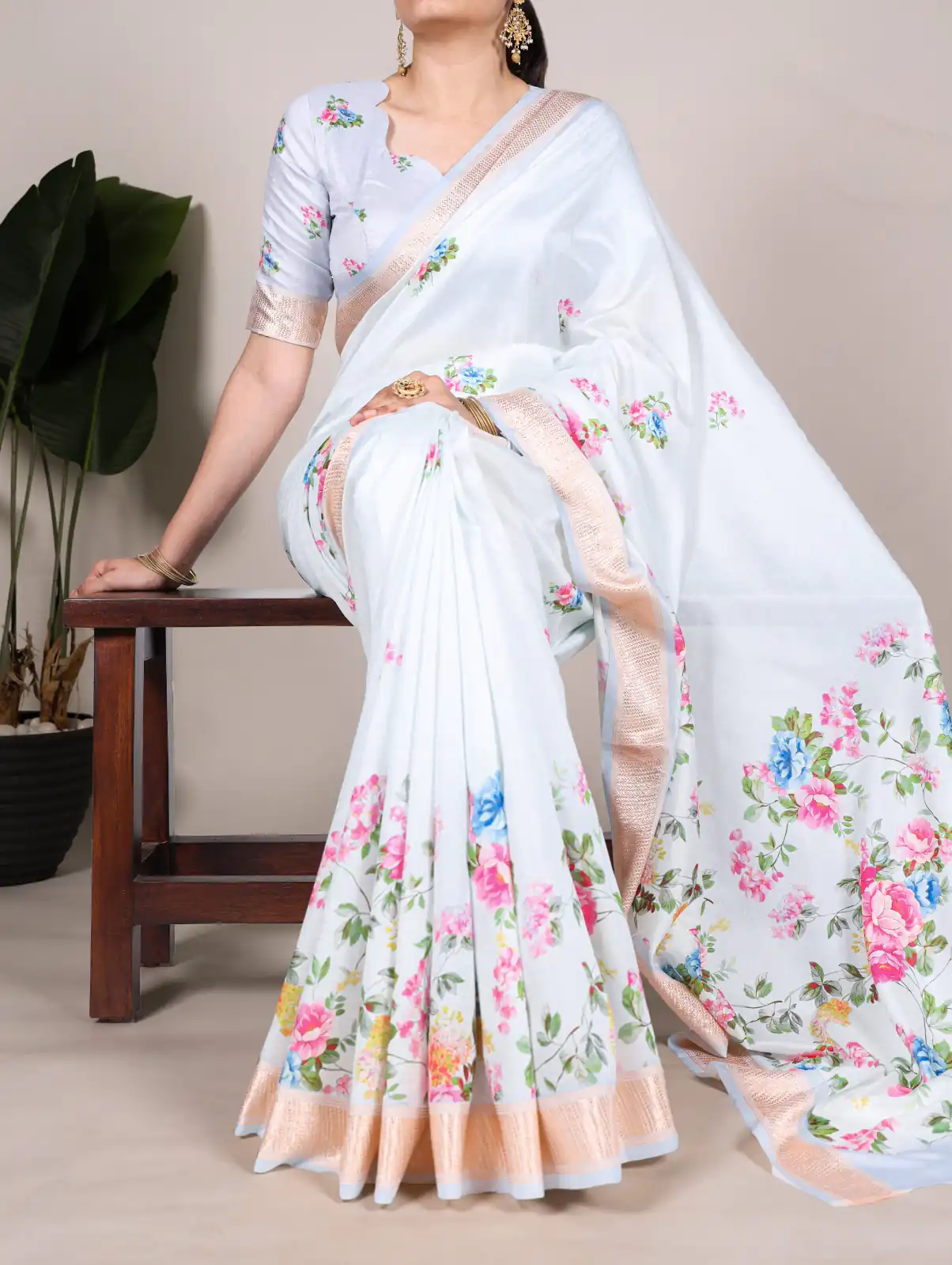 YNF 7015 Sky Blue Color Tussar Silk With Viscose Border Printed Saree Casual, Wedding, Festive, Events . Expected Delivery  4-6 Working Days @1699/- only                                                                                | Designer Sarees, Embroidered Sarees, Sarees, Bollywood Sarees, Creative Sarees, Ethnic Saree, Modern Digital sarees, Party Wear Sarees