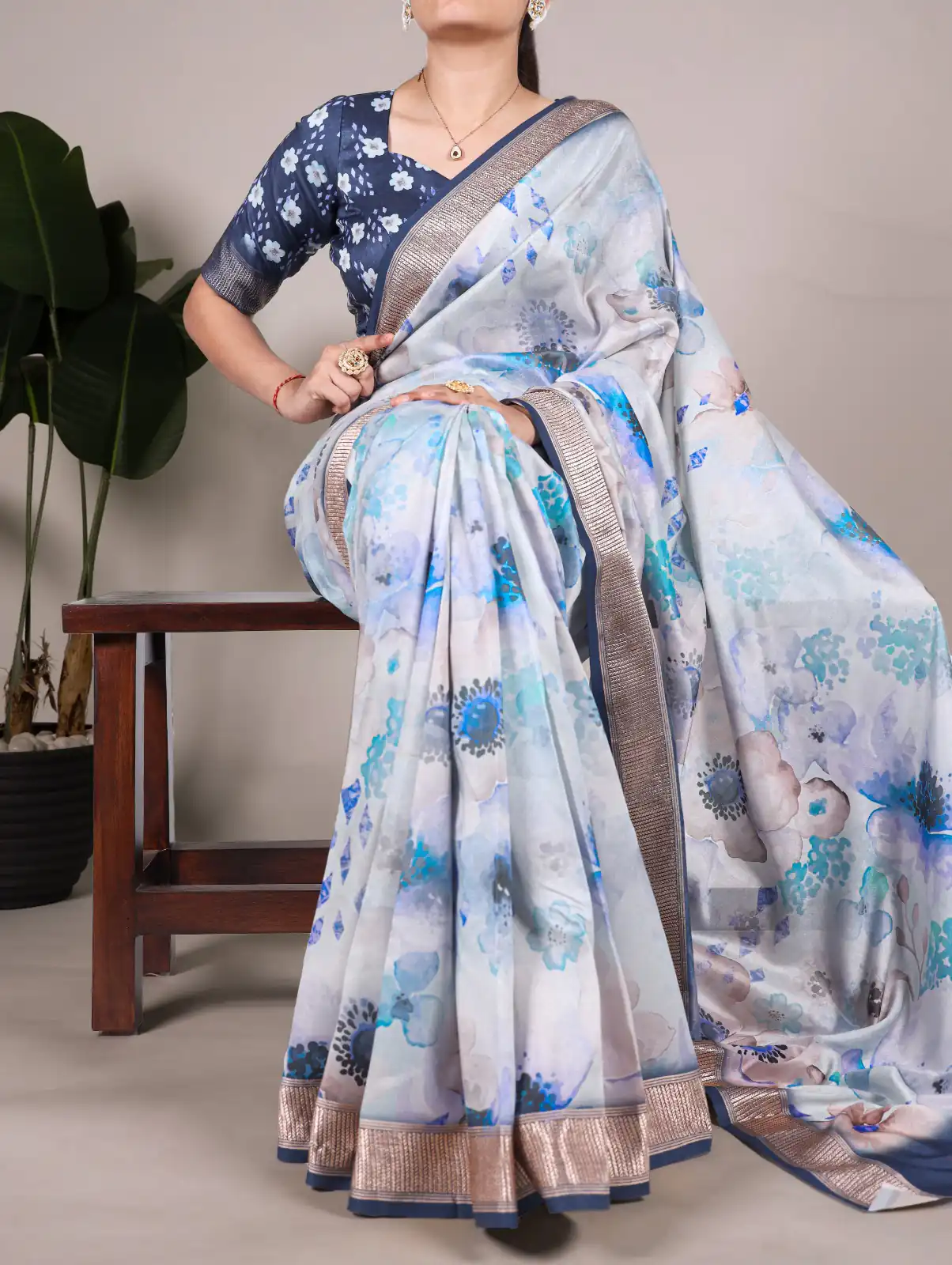 YNF 7024 Sky Blue Color Tussar Silk With Viscose Floral Printed Saree Casual, Wedding, Festive, Events . Expected Delivery  4-6 Working Days @1699/- only                                                                                | Designer Sarees, Embroidered Sarees, Sarees, Bollywood Sarees, Creative Sarees, Ethnic Saree, Modern Digital sarees, Party Wear Sarees