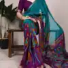 YNF 7036 Teal Color Polyester Chanderi Printed Zari Weaving Work Saree Casual, Wedding, Festive, Events . Expected Delivery  4-6 Working Days @1499/- only                                                                                | Designer Sarees, Embroidered Sarees, Sarees, Bollywood Sarees, Creative Sarees, Ethnic Saree, Modern Digital sarees, Party Wear Sarees