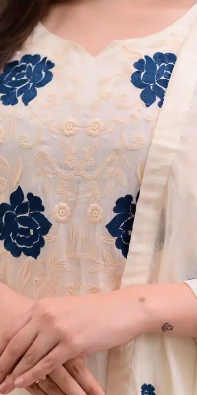 BE 382 White Color Roman Silk Embroidery Work Salwar Suit Casual, Wedding, Festive, Events . Expected Delivery  4-6 Working Days @1949/- only      | Casual Suits, Jump Suits, Tops & Bottoms, Track Suits, Salwar suit, Creative suits, Designer Suits, Palazzo Suits, Party Wear Suits, Patiala Suits, Straight Suits, Trendy Wear