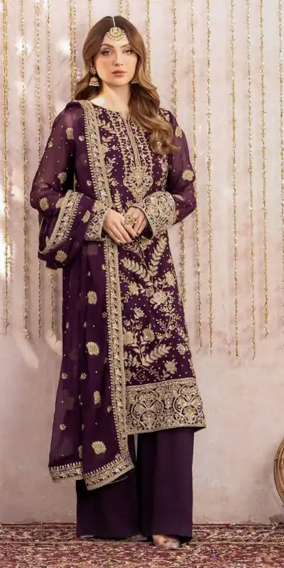 LG 1986 Wine Color Georgette Sequence Embroidery Work Salwar Suit Casual, Wedding, Festive, Events . Expected Delivery  4-6 Working Days @2049/- only      | Casual Suits, Jump Suits, Salwar suit, Creative suits, Designer Suits, Palazzo Suits, Party Wear Suits, Patiala Suits, Straight Suits