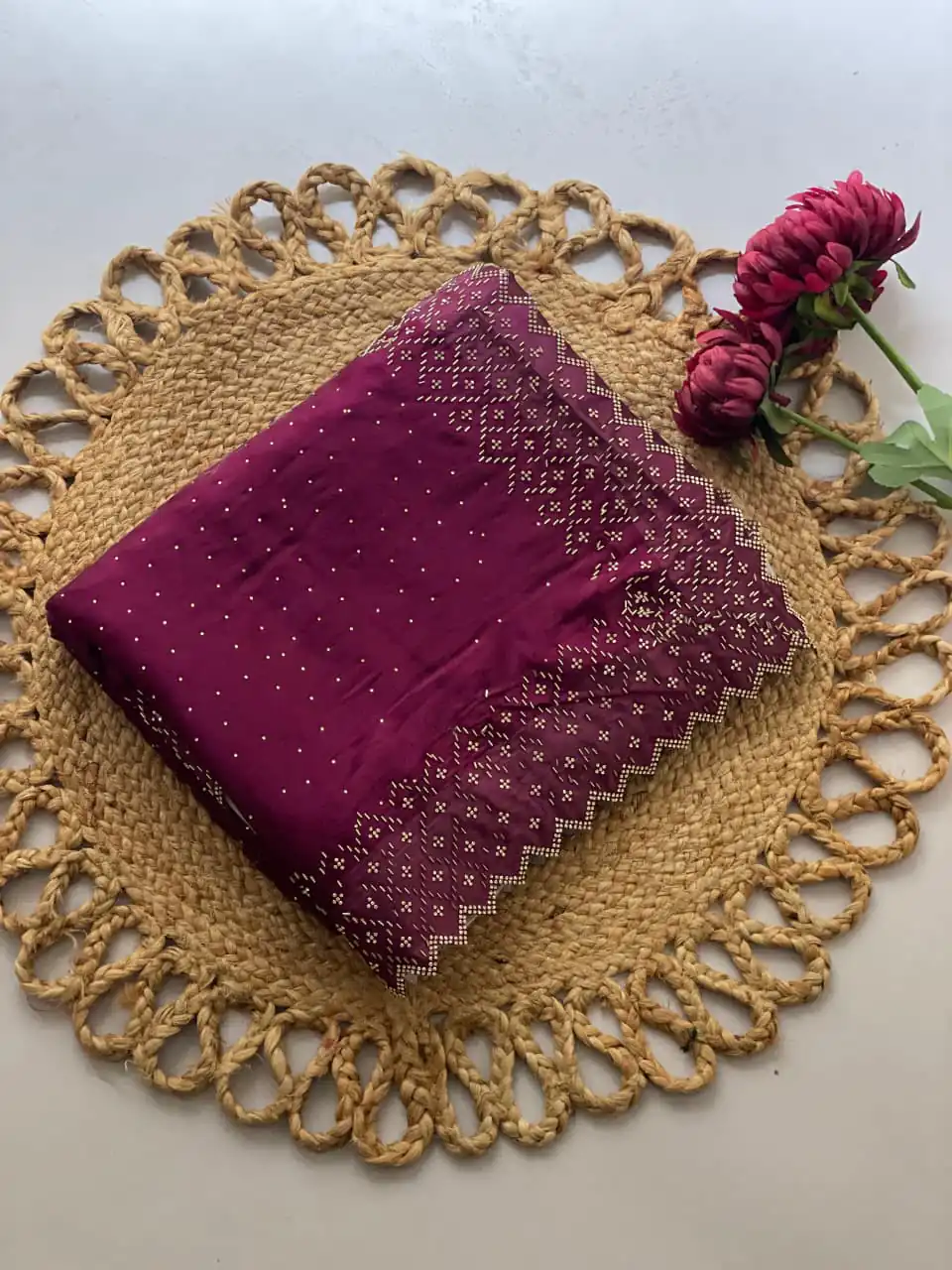 DF 3467 Wine Color Jimmy Choo Full Zarkhan Diamond Work Saree Casual, Wedding, Festive, Events . Expected Delivery  4-6 Working Days @2099/- only                                                                                | Designer Sarees, Embroidered Sarees, Sarees, Bollywood Sarees, Creative Sarees, Ethnic Saree, Modern Digital sarees, Party Wear Sarees