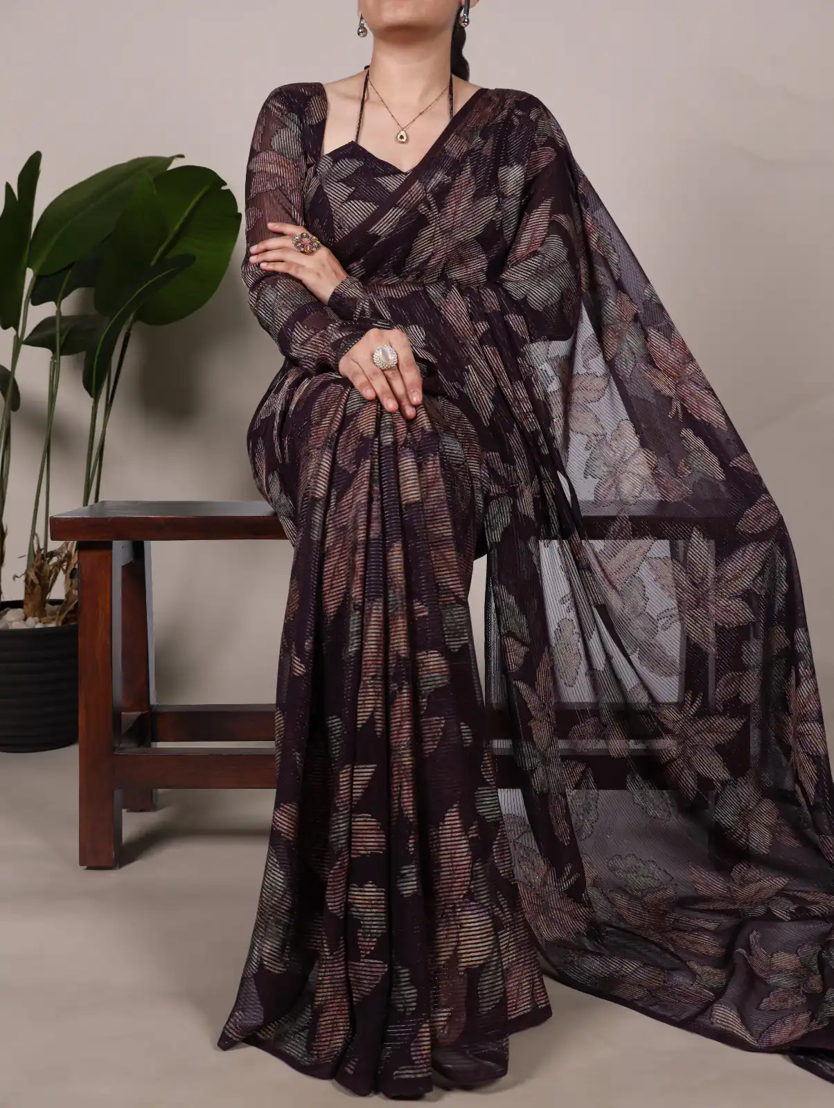 YNF 7052 Wine Color Lurex Brasso Floral Viscose Brasso Saree Casual, Wedding, Festive, Events . Expected Delivery  4-6 Working Days @1799/- only                                                                                | Designer Sarees, Embroidered Sarees, Sarees, Bollywood Sarees, Creative Sarees, Ethnic Saree, Modern Digital sarees, Party Wear Sarees