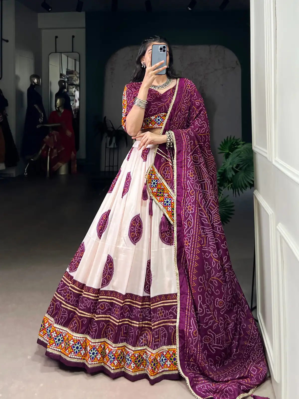 LNB 1736 Wine Color Tasar Silk Bandhej Print And Gamthi Work Lehenga Choli Wedding, Party, Festive, Events Etc. Delivery 4-6 Working Days Rs 3499 | Lehenga, Bollywood Lehenga, Creative Lehenga, Designer Lehenga, Embroidered Lehenga, Party Wear Lehenga