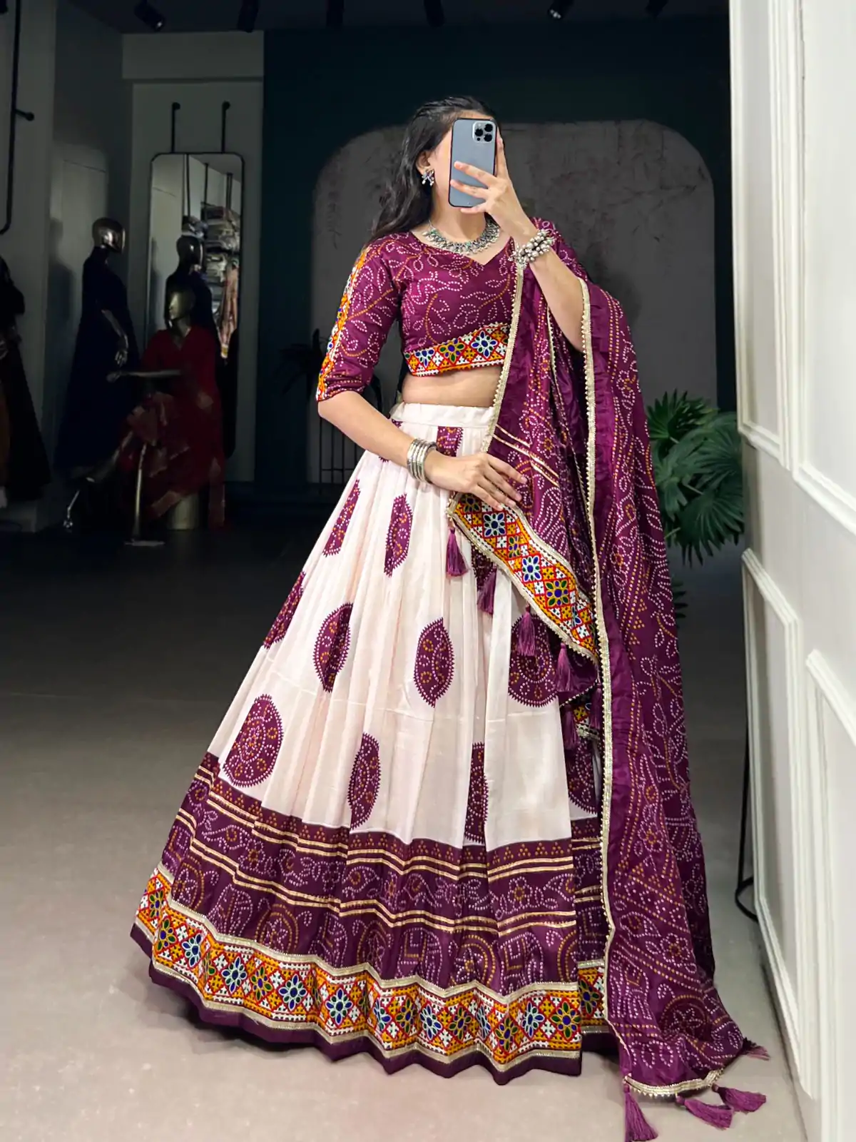 LNB 1736 Wine Color Tasar Silk Bandhej Print And Gamthi Work Lehenga Choli Wedding, Party, Festive, Events Etc. Delivery 4-6 Working Days Rs 3499 | Lehenga, Bollywood Lehenga, Creative Lehenga, Designer Lehenga, Embroidered Lehenga, Party Wear Lehenga