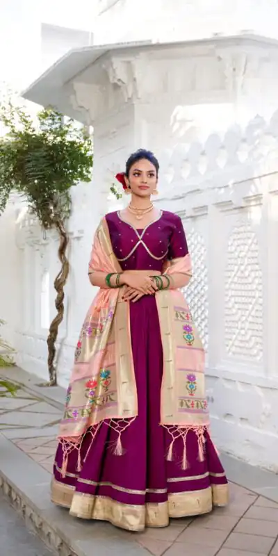 LNB 2016 Wine Color Vichitra Silk Plain with Paithni lace border Lehenga Choli Wedding, Party, Festive, Events Etc. Delivery 4-6 Working Days Rs 2999 | Lehenga, Bollywood Lehenga, Creative Lehenga, Designer Lehenga, Embroidered Lehenga, Party Wear Lehenga