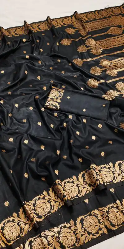 MB 171 Black Banarasi Silk Saree Perfect for Wedding, Party, Holi, Pongal, Pooja –. Festive Deal ₹1849. Delivery 4-6 Working Days. Shop now. | Designer Sarees, Embroidered Sarees, Sarees, Bollywood Sarees, Creative Sarees, Ethnic Saree, Modern Digital sarees, Party Wear Sarees