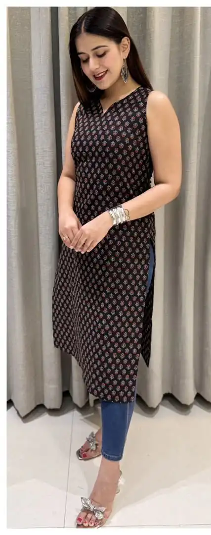 INLI Blush 7.0 Black Color Cotton With Printed Designer Work Kurti . Get it for ₹1269. Delivery 4-6 Working Days. Shop now. | Kurti, Bollywood Kurti, Creative Kurtis, Designer Kurti, Party Wear Kurti, Selfie Kurti