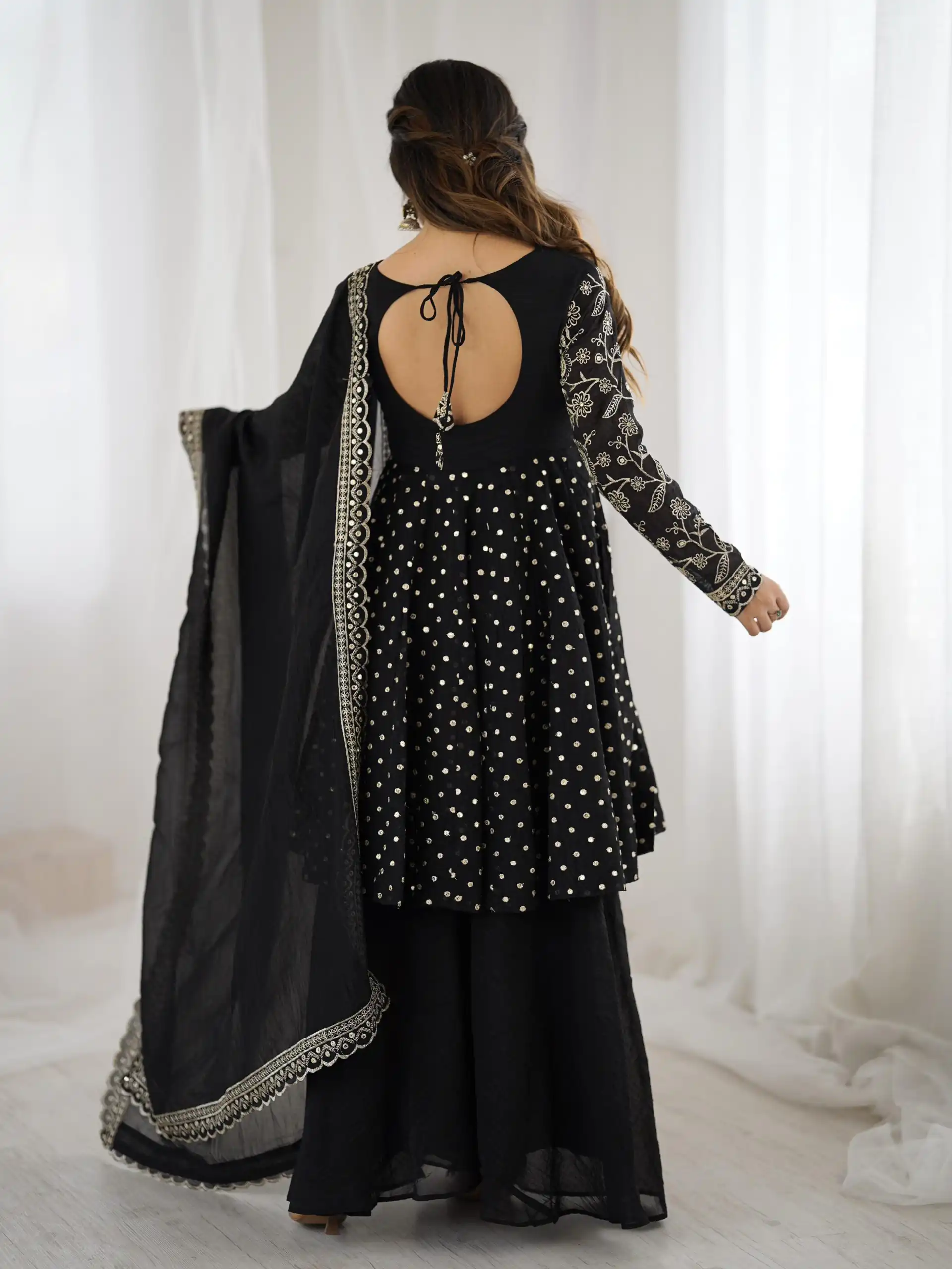 ZSR 3134 Black Crunchy Silk Salwar Suit Perfect for Wedding, Party, Sangeet, Anniversary, Housewarming Introductory Price ₹2399. Delivery 4-6 | Casual Suits, Jump Suits, Salwar suit, Creative suits, Designer Suits, Palazzo Suits, Party Wear Suits, Patiala Suits, Straight Suits
