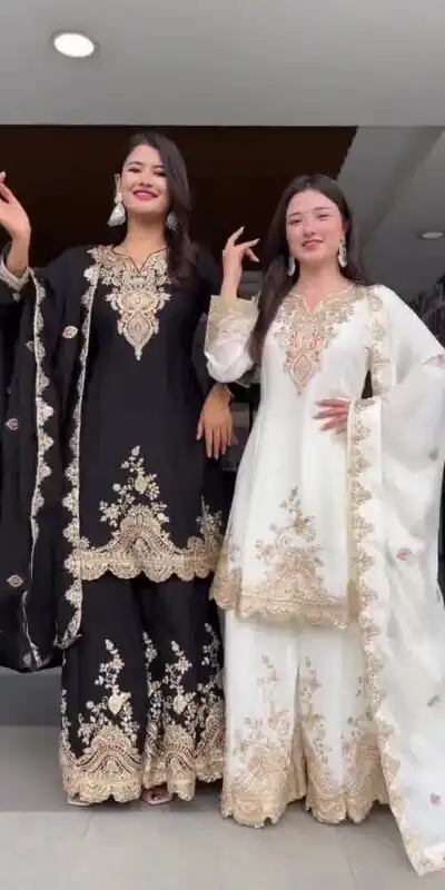 DC 109 Black Havy fox Georgette with Embroidery Work & Lace Work Salwar Suit . Exclusive Offer ₹2149. Delivery 4-6 Working Days. Shop now. | Jump Suits, Tops & Bottoms, Track Suits, Salwar suit, Casual Suits, Creative suits, Designer Suits, Palazzo Suits, Party Wear Suits, Patiala Suits, Straight Suits, Trendy Wear