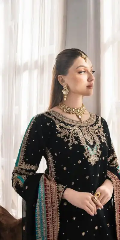 KF 1706 Black Fuax Georgette with Mirror Work & Embroidery Work Salwar Suit . Get it for ₹2449. Delivery 4-6 Working Days. Shop now. | Jump Suits, Tops & Bottoms, Track Suits, Salwar suit, Casual Suits, Creative suits, Designer Suits, Palazzo Suits, Party Wear Suits, Patiala Suits, Straight Suits, Trendy Wear