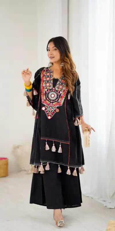 SRK 5286 Black in Khadi Cotton Mirror Work & Embroidery Work Salwar Suit . Now at just ₹2099. Delivery 4-6 Working Days. Shop now. | Casual Suits, Jump Suits, Salwar suit, Creative suits, Designer Suits, Palazzo Suits, Party Wear Suits, Patiala Suits, Straight Suits