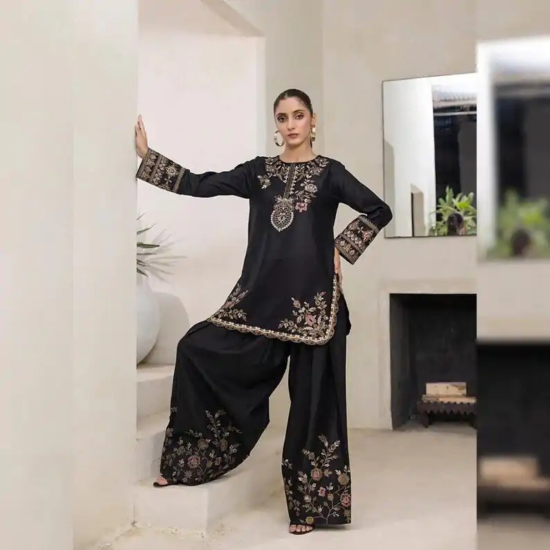 DC 107 Black Havy Natural Crep Salwar Suit Perfect for Wedding, Party, Cultural Events, Family Gatherings, Ethnic Day – . Affordable Price ₹1849. Deli | Jump Suits, Salwar suit, Casual Suits, Creative suits, Designer Suits, Palazzo Suits, Party Wear Suits, Patiala Suits, Straight Suits