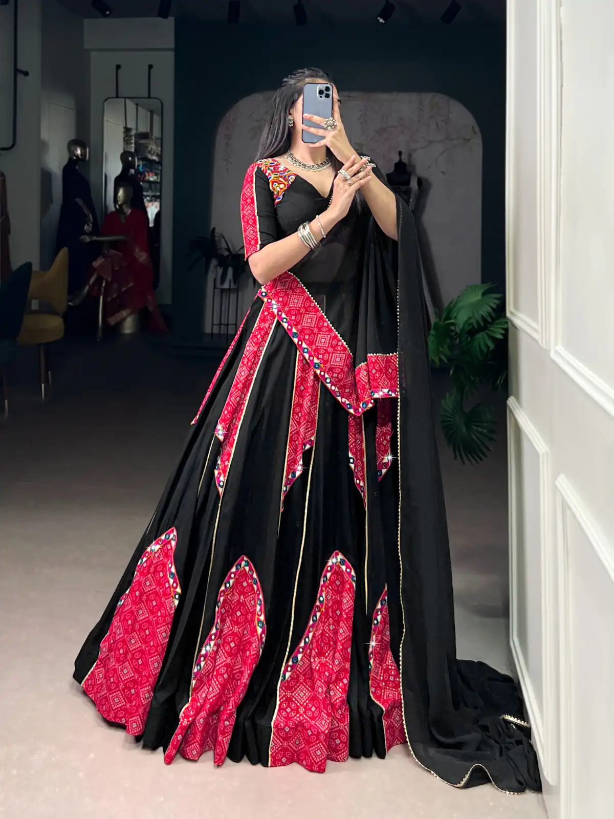 LNB 1683 Black Pure Rayon with Mirror Work & Gamthi Work Lehenga Choli . Introductory Price ₹3949. Delivery 4-6 Working Days. Shop now. | Lehenga, Bollywood Lehenga, Creative Lehenga, Designer Lehenga, Embroidered Lehenga, Party Wear Lehenga