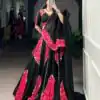 Black Rayon With Mirror Work Lehenga Choli