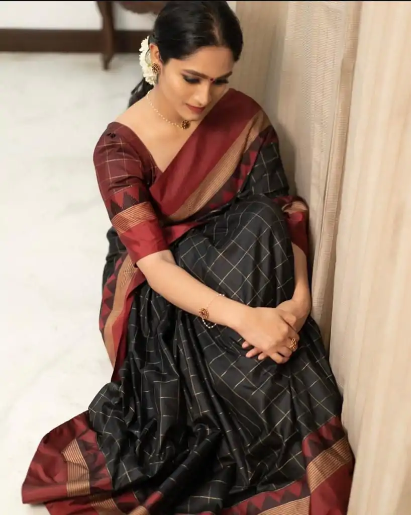 KP 5077 Black Soft Lichi Silk Designer Work Saree in .Wedding, Party, Festive, Events, Available at ₹1449 only. Delivery 4-6 Working Days. Shop now. | Designer Sarees, Embroidered Sarees, Sarees, Bollywood Sarees, Creative Sarees, Ethnic Saree, Modern Digital sarees, Party Wear Sarees