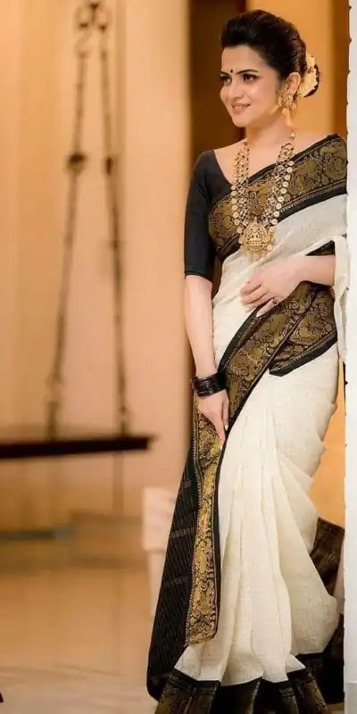 KP 3025 Black Soft Lichi Silk Saree Perfect for Wedding, Party, Baby Shower, Onam, Durga Puja . Available at ₹1449 only. Delivery 4-6 Working Days. | Designer Sarees, Embroidered Sarees, Sarees, Bollywood Sarees, Creative Sarees, Ethnic Saree, Modern Digital sarees, Party Wear Sarees
